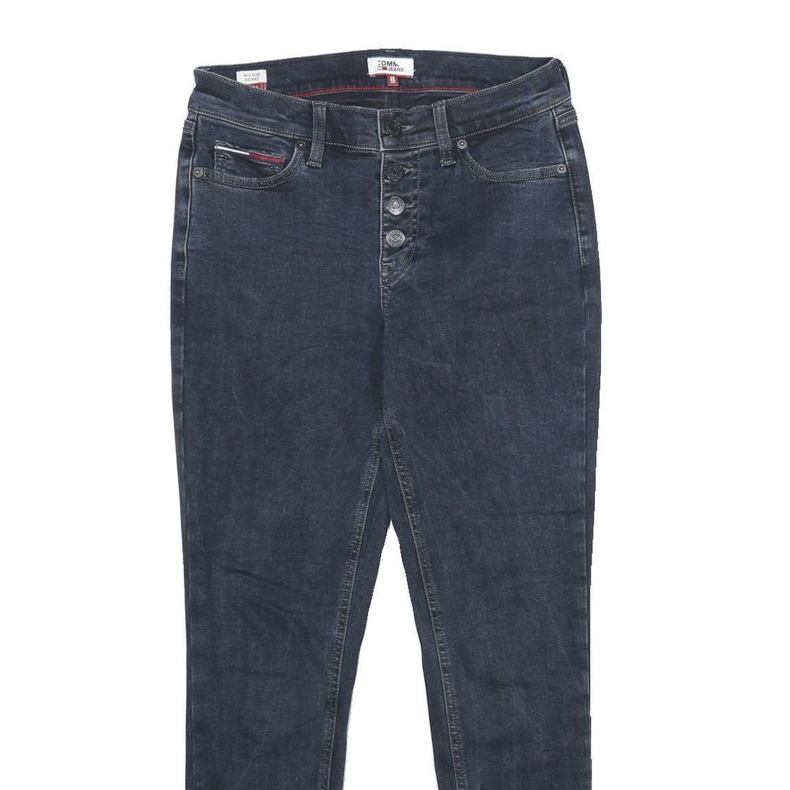 TOMMY JEANS Womens Slim Skinny Denim Dark W28 L27 Button Cotton Blend Authentic