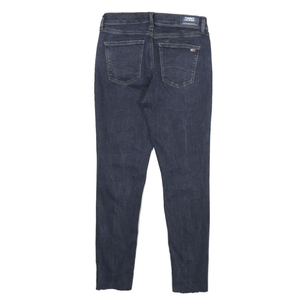 TOMMY JEANS Womens Slim Skinny Denim Dark W28 L27 Button Cotton Blend Authentic