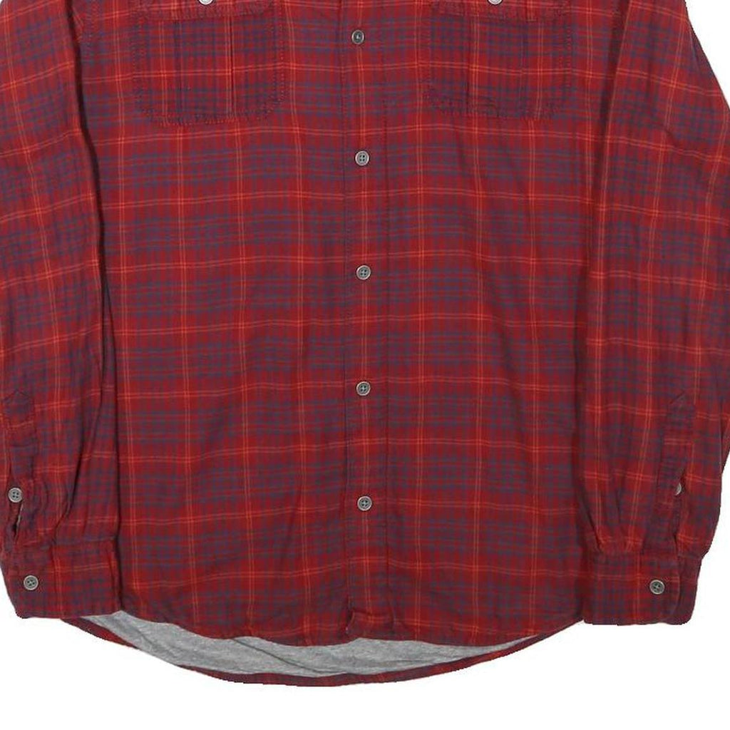TOMMY HILFIGER Mens Red & Blue Check Shirt XS Long Sleeve Cotton Blend Relaxed