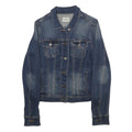 MANGO JEANS Womens Blue Denim Button Jacket M Cotton Blend Classic Fit Casual