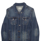 MANGO JEANS Womens Blue Denim Button Jacket M Cotton Blend Classic Fit Casual