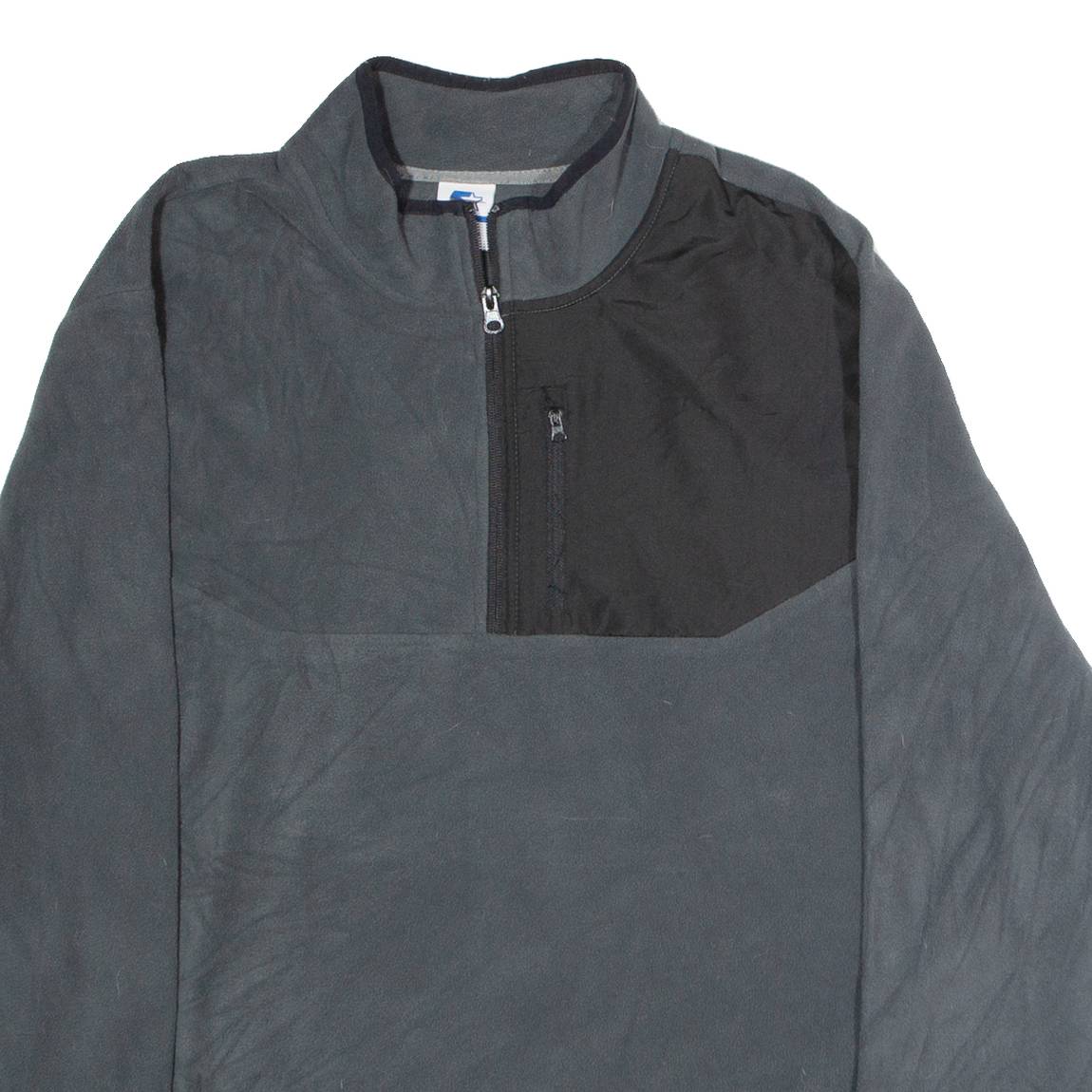 STARTER Mens Pullover Jacket Grey Colourblock XL