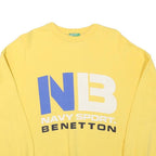 UNITED COLORS OF BENETTON Mens Yellow Navy Sport Crew Neck S Sweatshirt