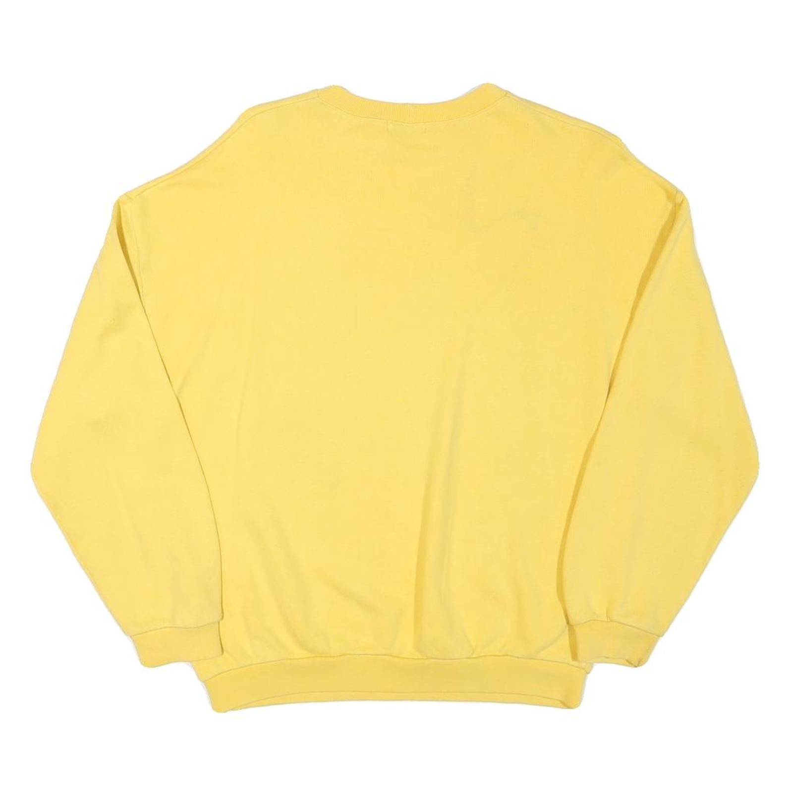 UNITED COLORS OF BENETTON Mens Yellow Navy Sport Crew Neck S Sweatshirt