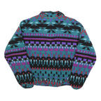 COLUMBIA Womens Green, Purple & Black Patterned Pullover Jumper Size L Fleece