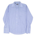 PIERRE CARDIN Mens Blue Plain Shirt XL Cotton Blend Smart Casual