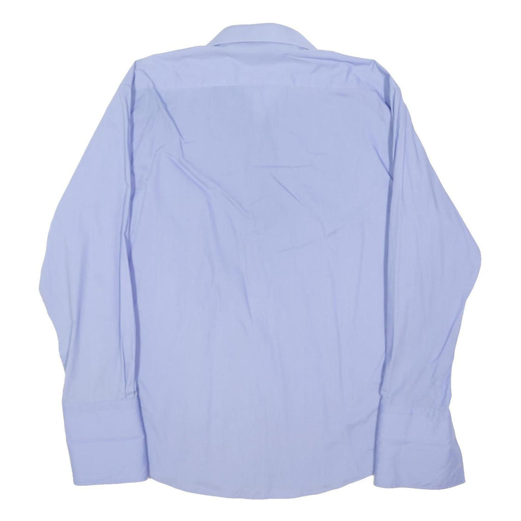 PIERRE CARDIN Mens Blue Plain Shirt XL Cotton Blend Smart Casual