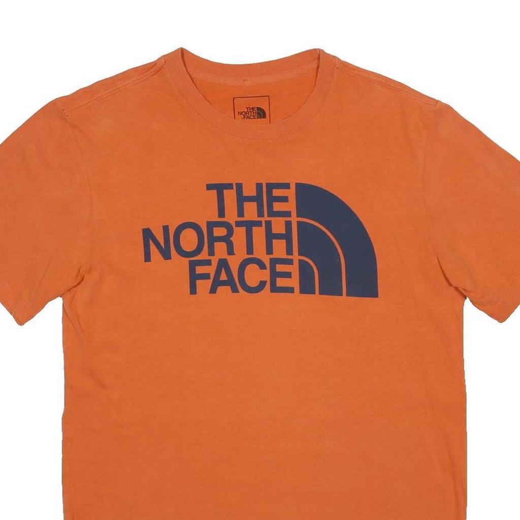 THE NORTH FACE Mens Orange Cotton Logo Graphic T-Shirt S Short Sleeve Crew Neck