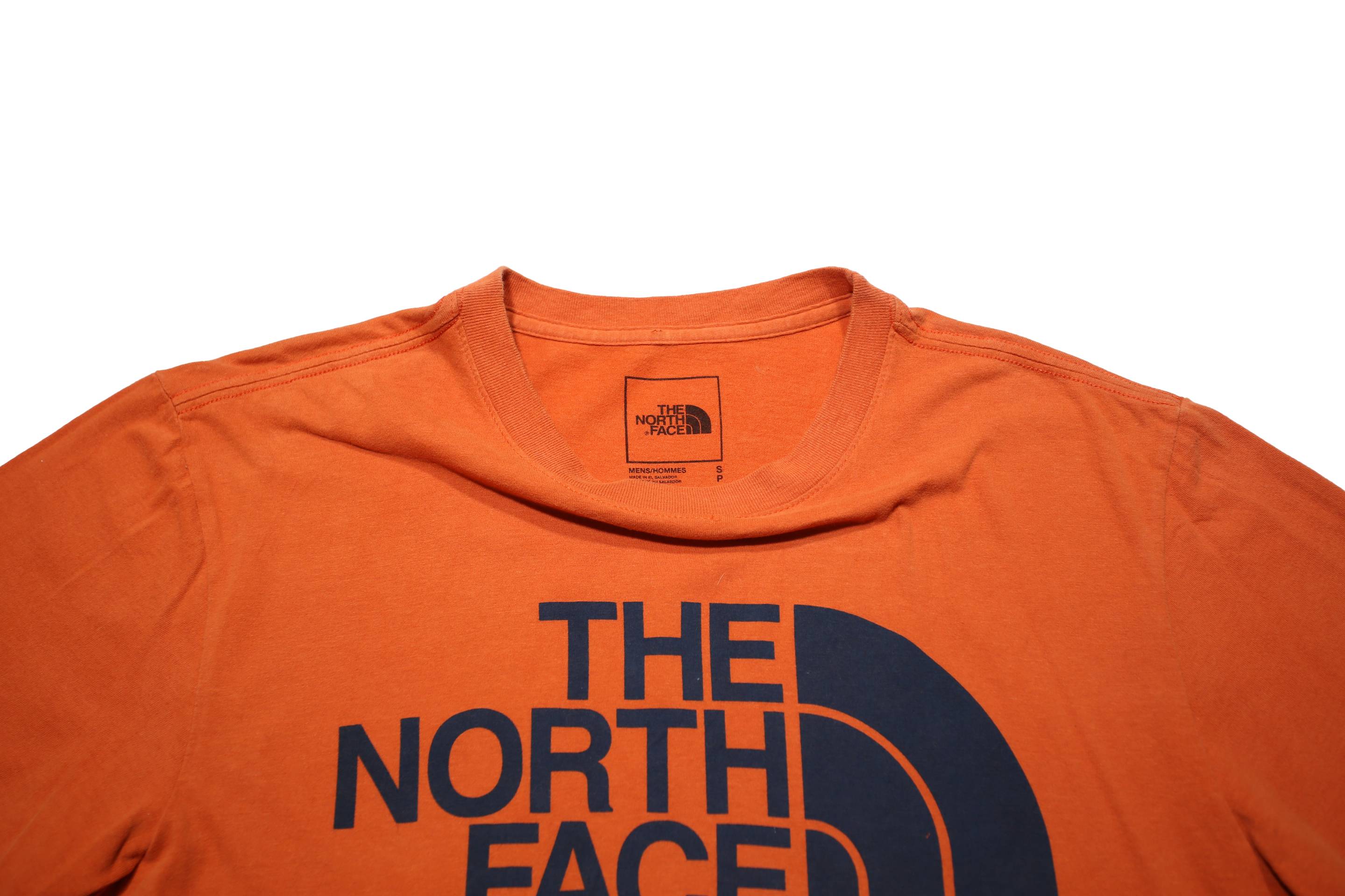 THE NORTH FACE Mens Orange Cotton Logo Graphic T-Shirt S Short Sleeve Crew Neck