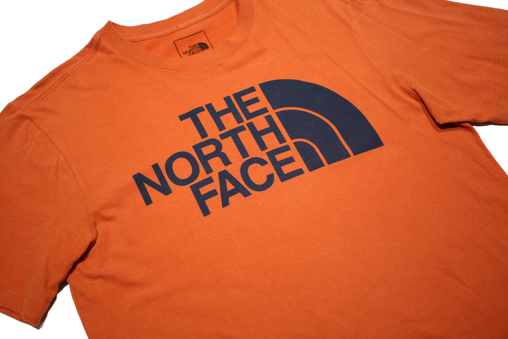 THE NORTH FACE Mens Orange Cotton Logo Graphic T-Shirt S Short Sleeve Crew Neck