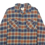 VANS Mens Blue & Orange Plaid Shirt S Cotton Blend Long Sleeve Casual