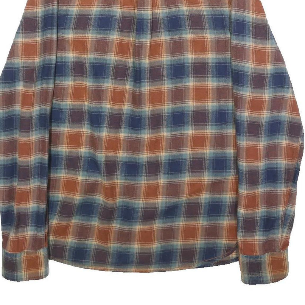 VANS Mens Blue & Orange Plaid Shirt S Cotton Blend Long Sleeve Casual