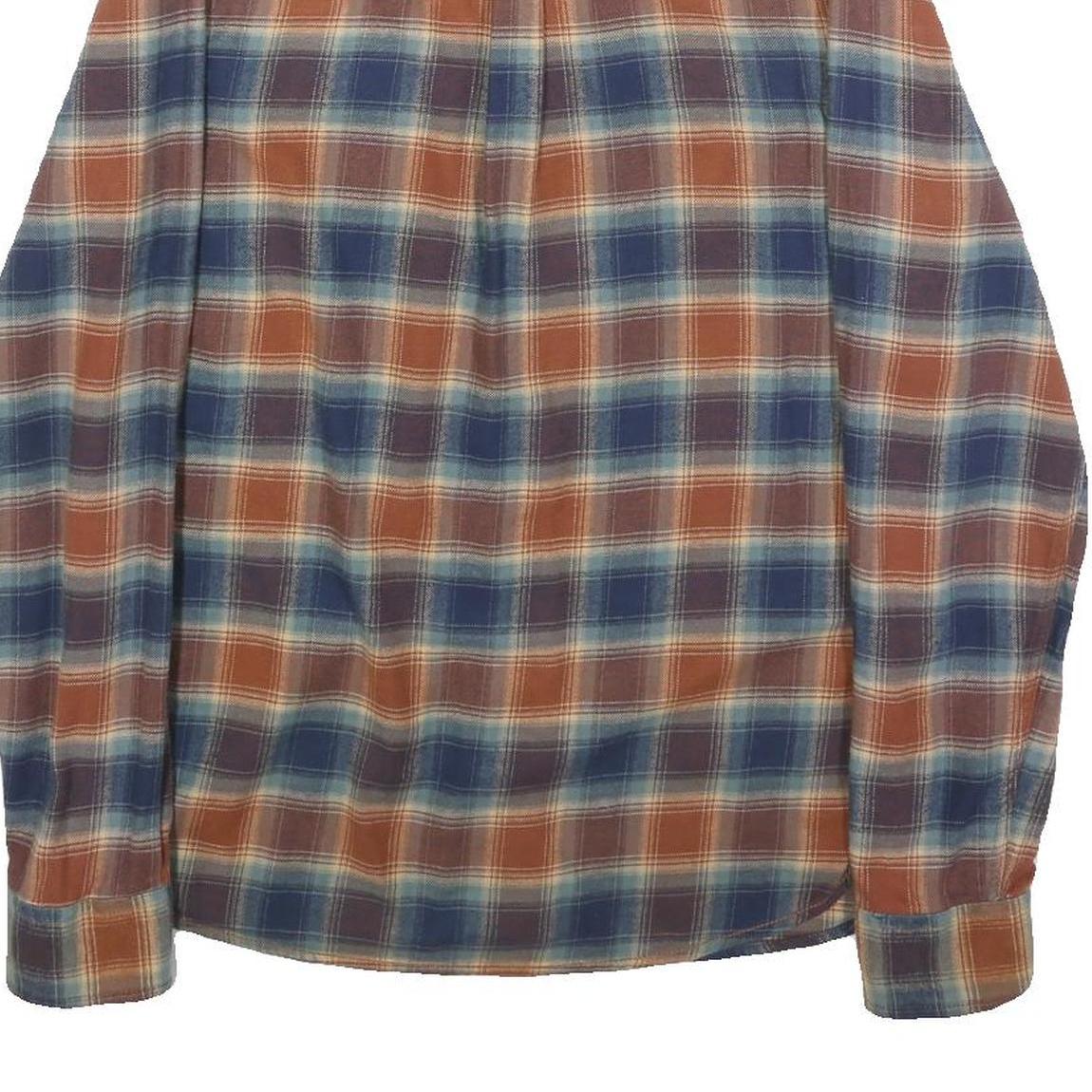 VANS Mens Blue & Orange Plaid Shirt S Cotton Blend Long Sleeve Casual