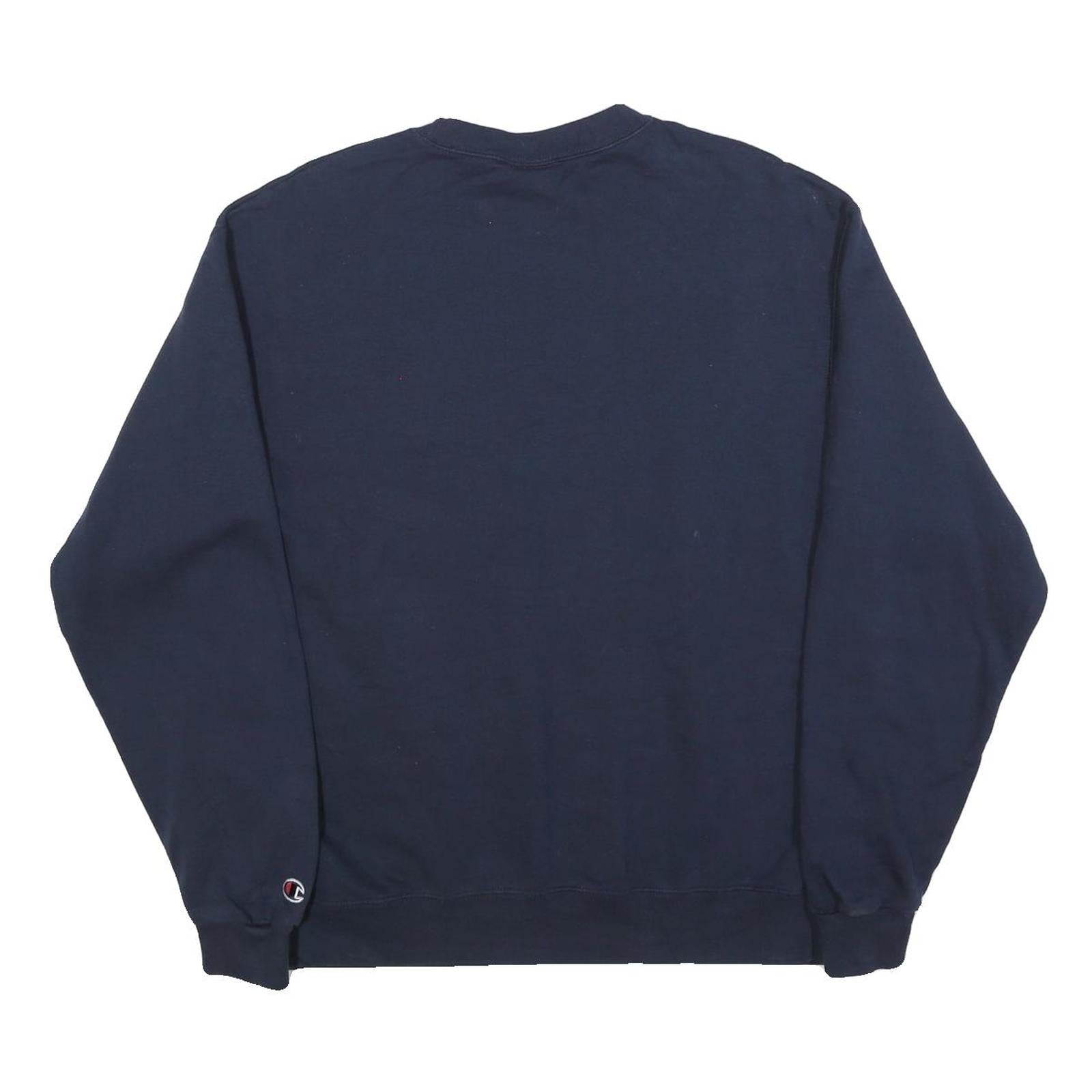 CHAMPION Mens Navy Terra Linda Waterpolo Crew Neck L Cotton Blend Sweatshirt