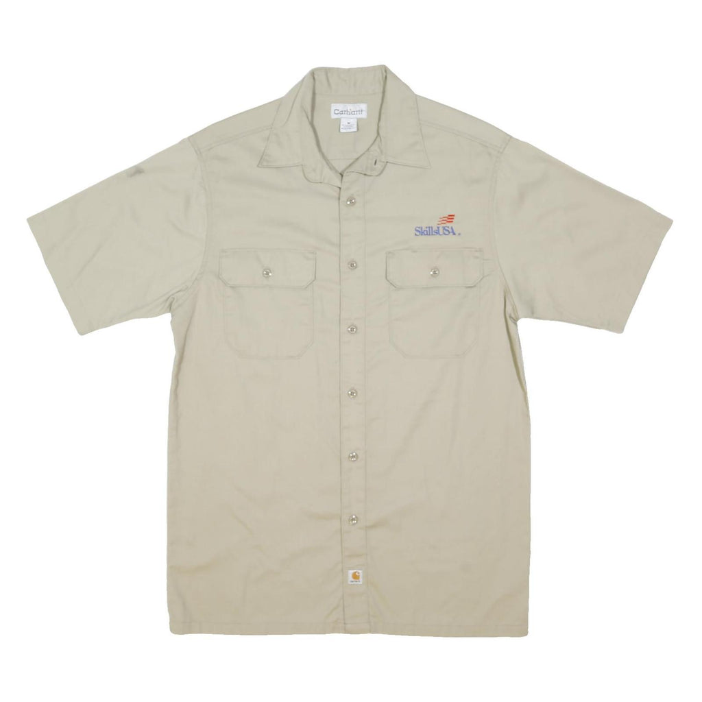 CARHARTT Mens Beige SkillsUSA Work Shirt M Cotton Blend Casual Utility