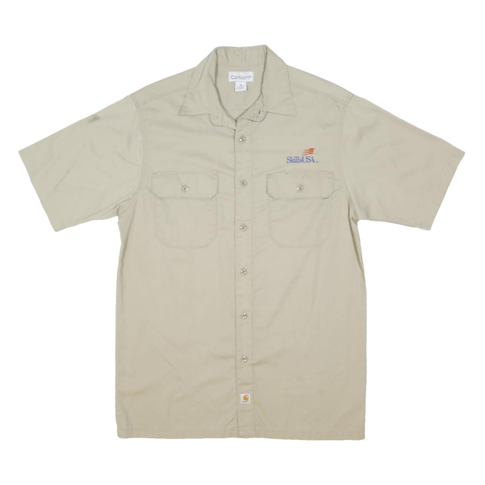 CARHARTT Mens Beige SkillsUSA Work Shirt M Cotton Blend Casual Utility