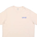 LEVI'S Womens Cream Graphic T-Shirt XL Short Sleeve Crew Neck Cotton Blend