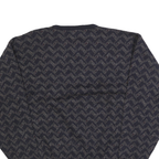 POLO RALPH LAUREN Womens Navy Patterned Wool Jumper Crew Neck Cable Knit XL