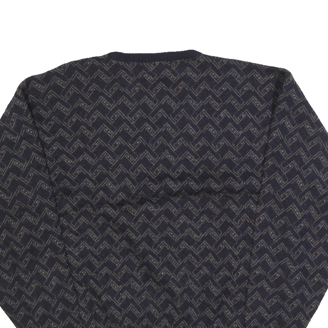 POLO RALPH LAUREN Womens Navy Patterned Wool Jumper Crew Neck Cable Knit XL