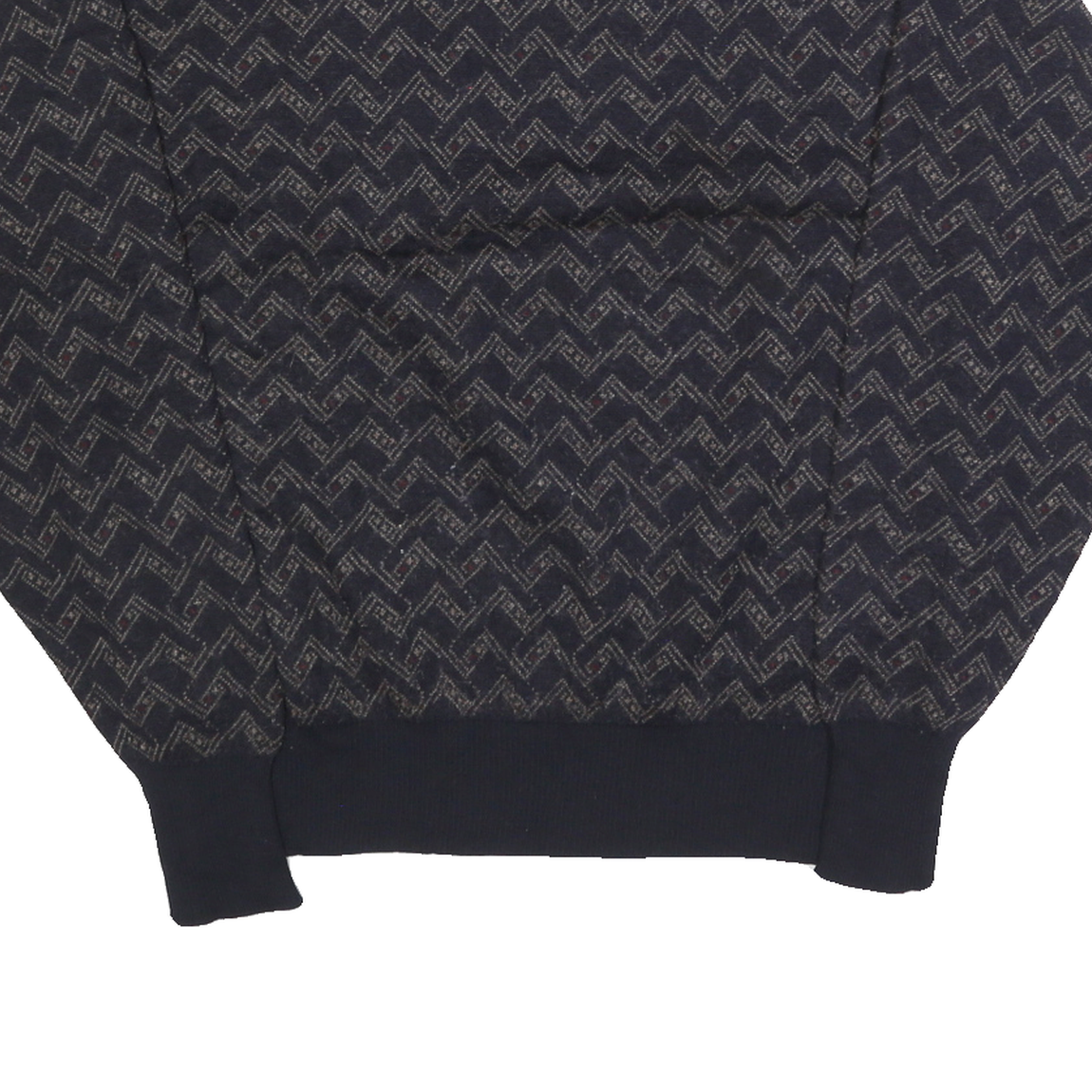 POLO RALPH LAUREN Womens Navy Patterned Wool Jumper Crew Neck Cable Knit XL