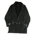 Mens Black Faux Shearling Button Jacket XL Polyester Blend Warm Winter Outerwear