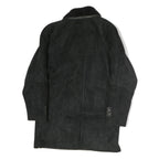 Mens Black Faux Shearling Button Jacket XL Polyester Blend Warm Winter Outerwear