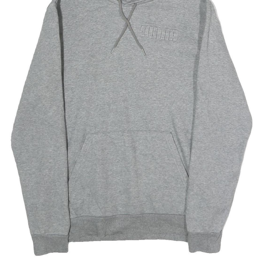 PUMA Mens Grey Hoodie S Cotton Pullover Casual Sportswear Sweatshirt