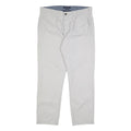 TOMMY HILFIGER Mens Cotton White Slim Straight Trousers W34 L30 Casual Outfit