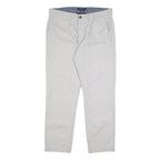 TOMMY HILFIGER Mens Cotton White Slim Straight Trousers W34 L30 Casual Outfit