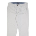 TOMMY HILFIGER Mens Cotton White Slim Straight Trousers W34 L30 Casual Outfit