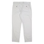 TOMMY HILFIGER Mens Cotton White Slim Straight Trousers W34 L30 Casual Outfit