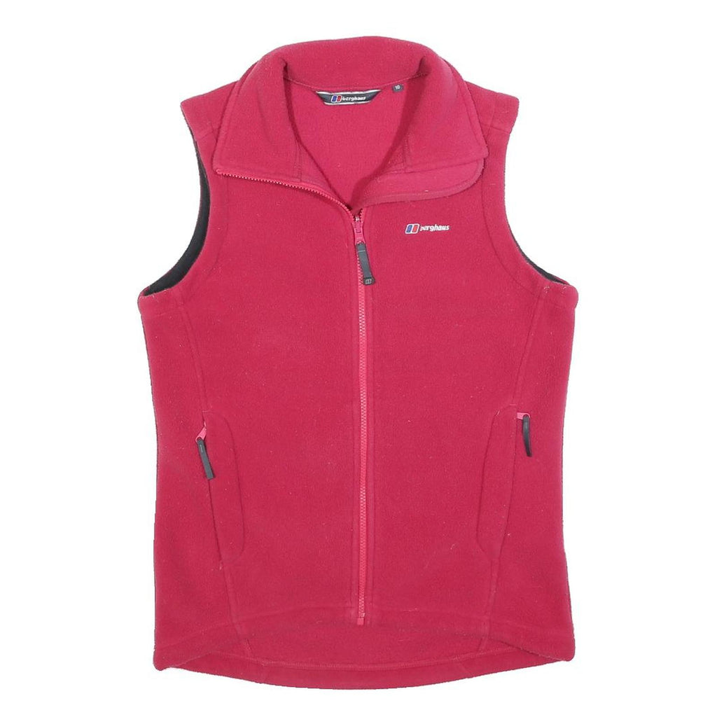 BERGHAUS Womens Red Fleece Jacket S Polyester Sleeveless Zip Outdoor Layering