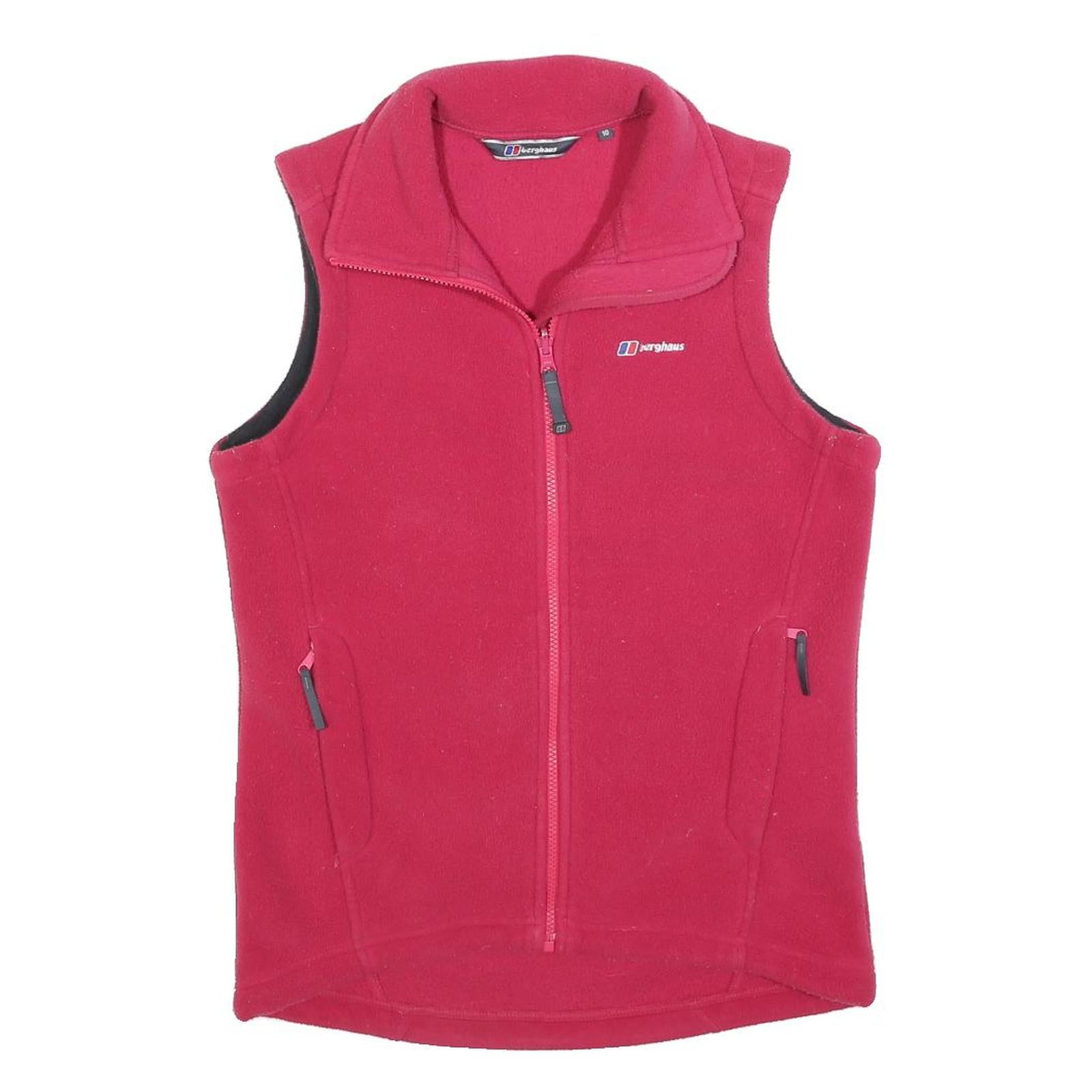 BERGHAUS Womens Red Fleece Jacket S Polyester Sleeveless Zip Outdoor Layering