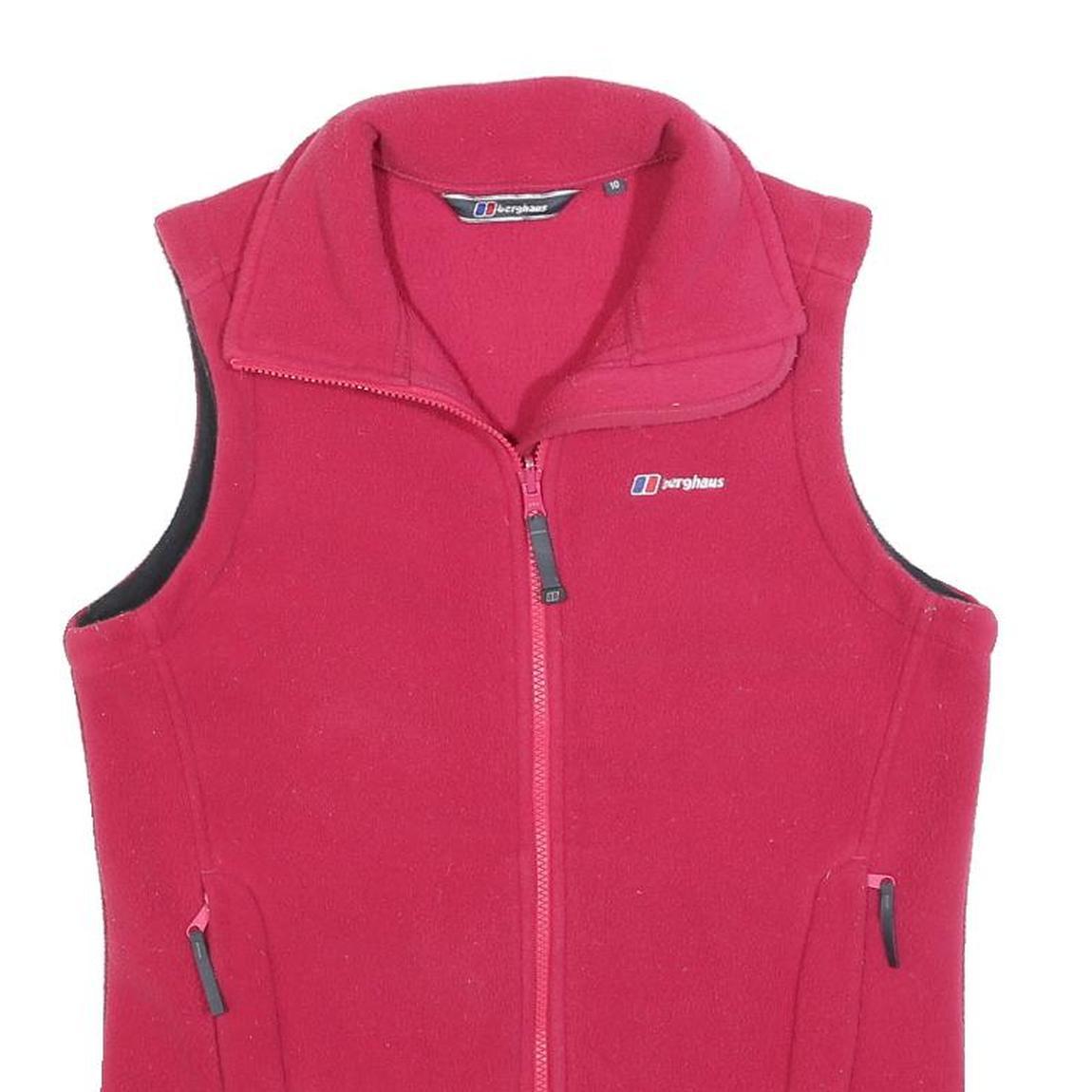 BERGHAUS Womens Red Fleece Jacket S Polyester Sleeveless Zip Outdoor Layering