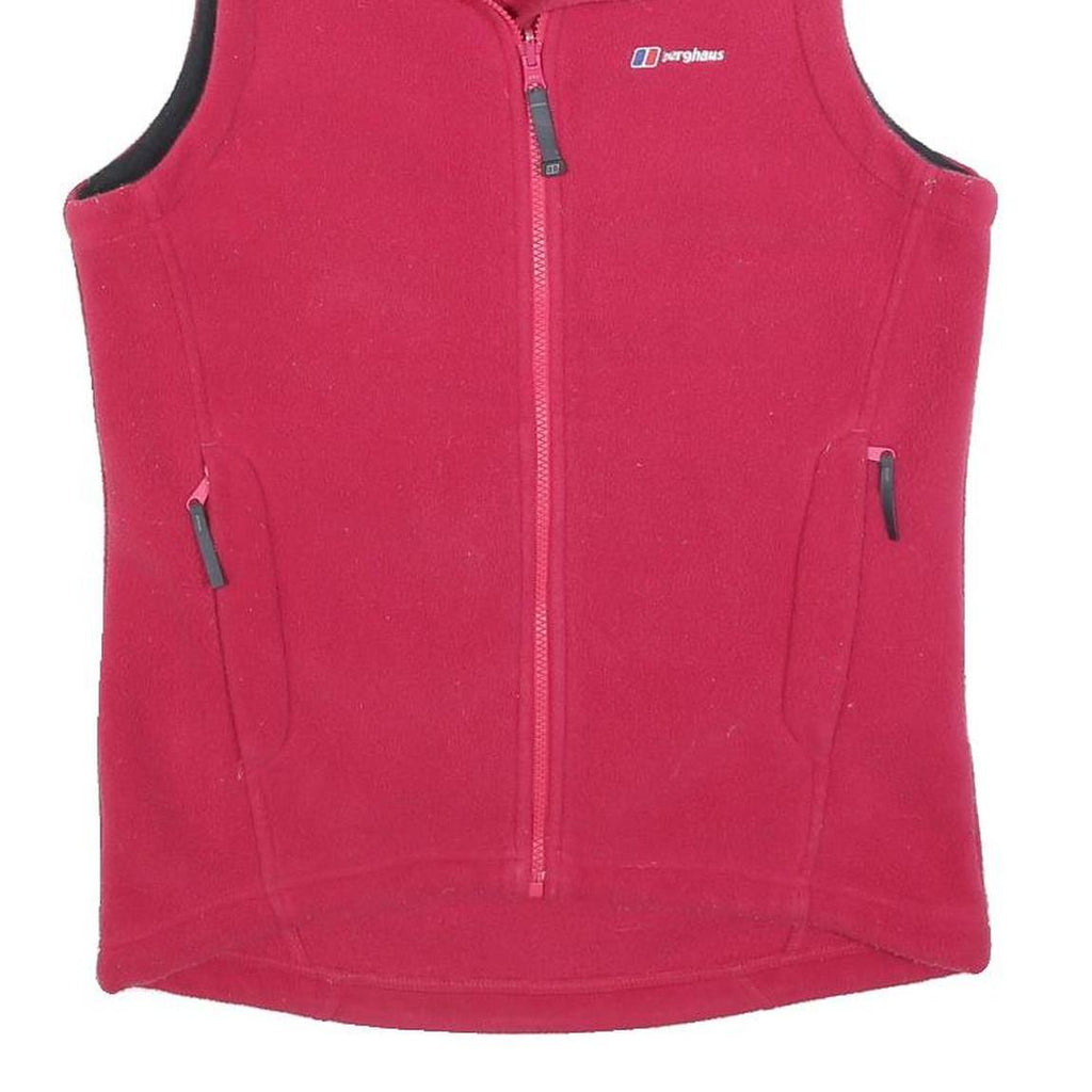 BERGHAUS Womens Red Fleece Jacket S Polyester Sleeveless Zip Outdoor Layering