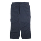 DICKIES Mens Regular Navy Cotton Blend Cargo Trousers W40 L30 Workwear Zip