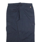 DICKIES Mens Regular Navy Cotton Blend Cargo Trousers W40 L30 Workwear Zip