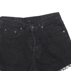 LEVI'S Womens Black Denim Cut-Off Shorts M W33 Casual Raw Edge Frayed Hem