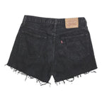 LEVI'S Womens Black Denim Cut-Off Shorts M W33 Casual Raw Edge Frayed Hem