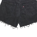 LEVI'S Womens Black Denim Cut-Off Shorts M W33 Casual Raw Edge Frayed Hem
