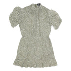 AX PARIS Womens Green & White Floral Day Dress Polyester Short Sleeve Short M