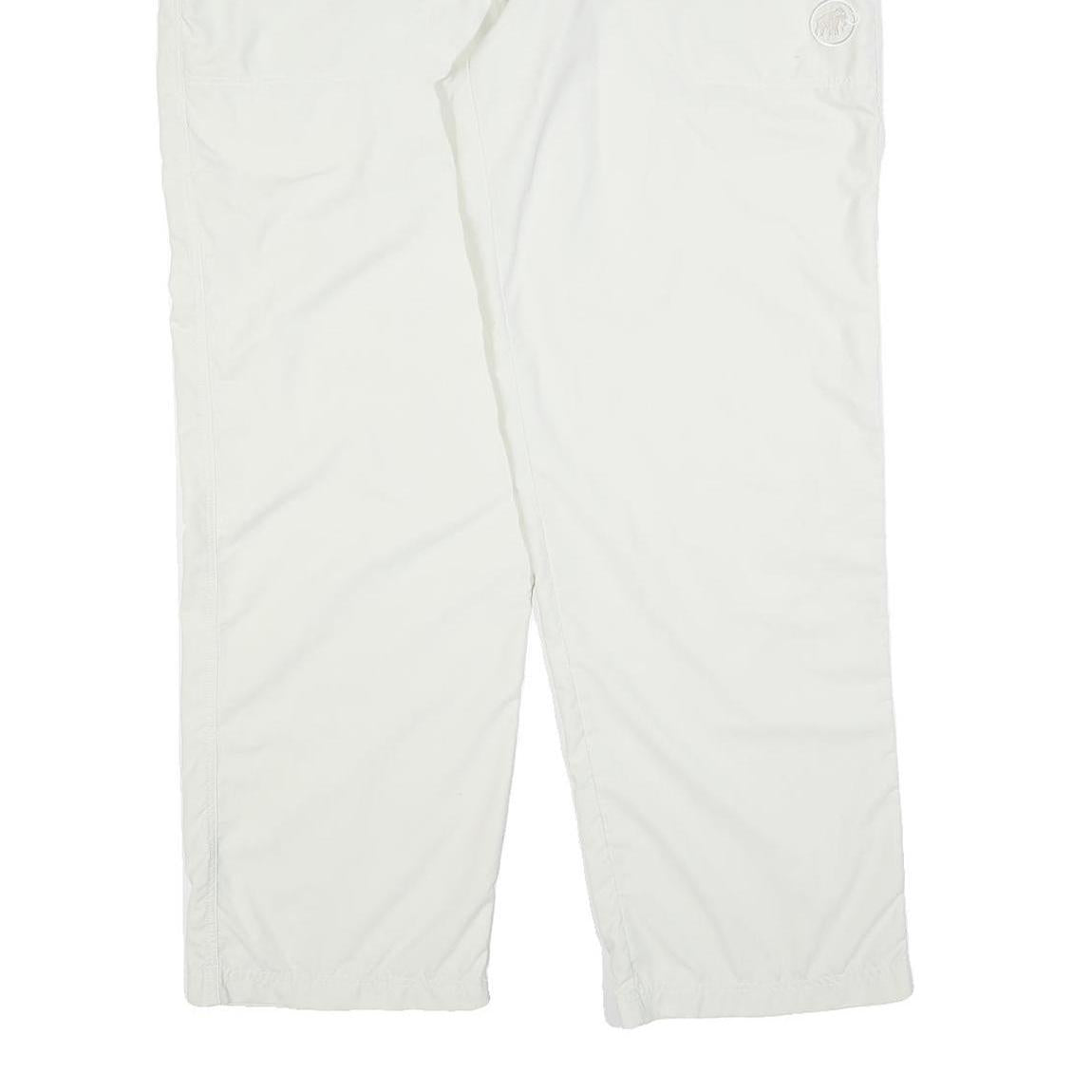 MAMMUT Mens Polyester Blend White Relaxed Straight Trousers W36 L32 Outdoor