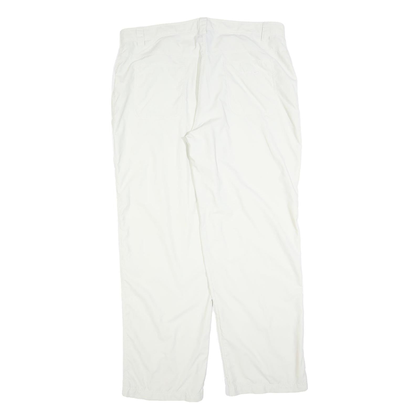 MAMMUT Mens Polyester Blend White Relaxed Straight Trousers W36 L32 Outdoor