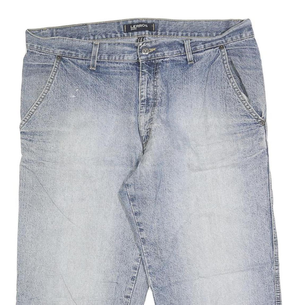 LERROS Mens Denim Blue Cotton Blend Casual Shorts XL W38 Relaxed Fit