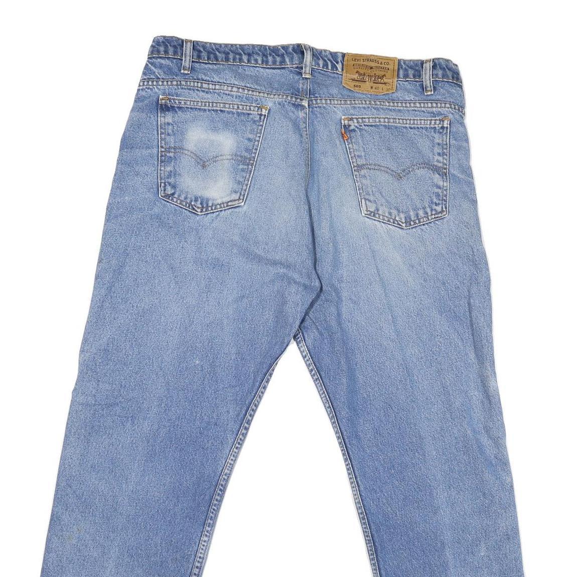 LEVI'S 505 Mens Jeans Blue Regular Straight Denim Medium W40 L30 Classic Fit Zip