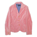 BODEN Womens Pink Cotton Button Jacket UK 8 Plain Classic Tailored Blazer