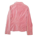 BODEN Womens Pink Cotton Button Jacket UK 8 Plain Classic Tailored Blazer