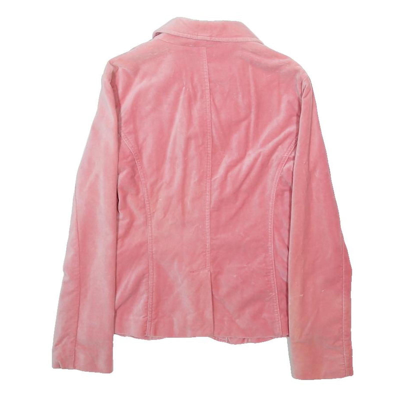 BODEN Womens Pink Cotton Button Jacket UK 8 Plain Classic Tailored Blazer
