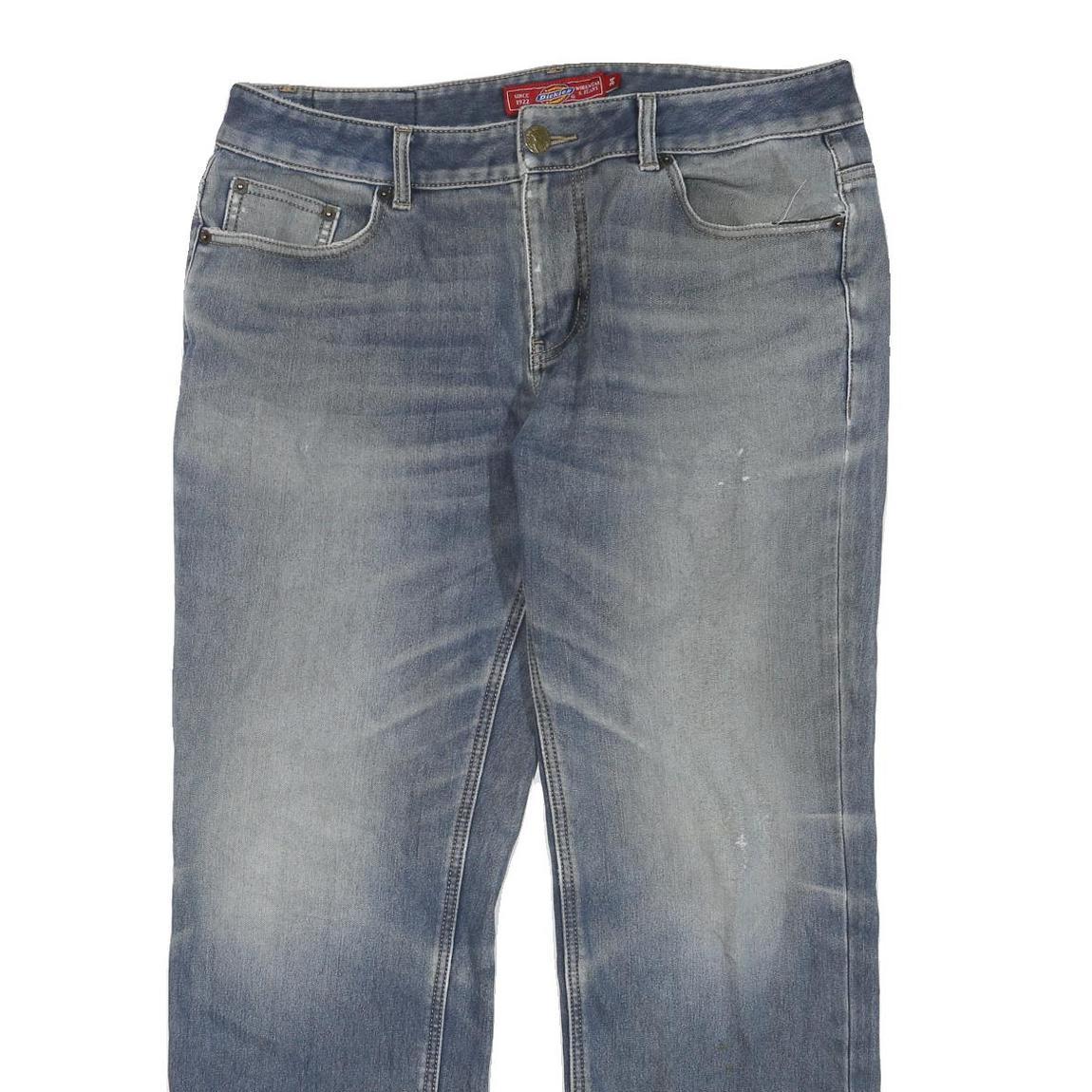 DICKIES Womens Regular Fit Blue Denim Jeans W34 L29 Zip Closure Casual