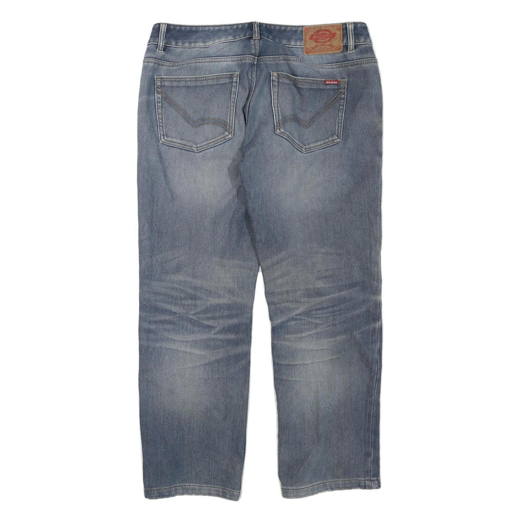 DICKIES Womens Regular Fit Blue Denim Jeans W34 L29 Zip Closure Casual